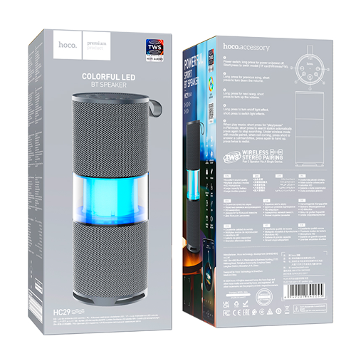 Parlante Bluetooth Hoco Hc29 Fm Tf Aux Tws Gris – imagen 2