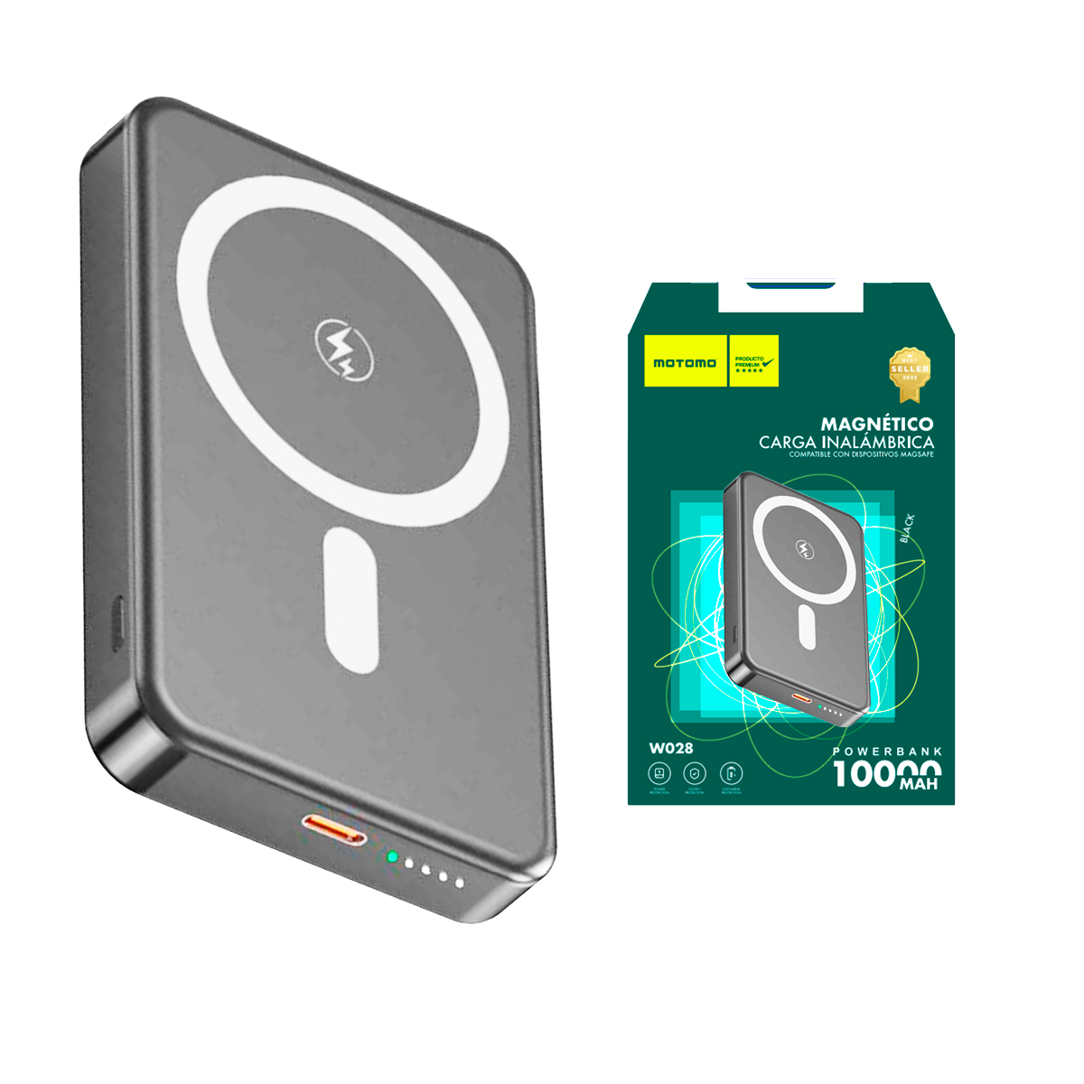 Bateria Cargador Magsafe iPhone Externa Magnetica 10000 Mah Gris – imagen 2