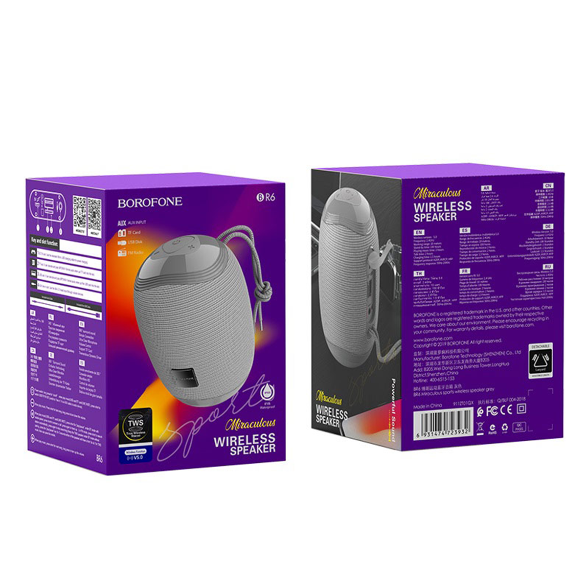 Parlante Bluetooth Borofone Br6 Gris