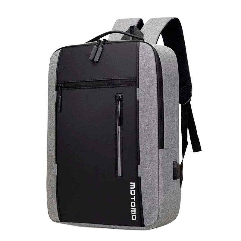 Mochila Notebook 15 Motomo Con Usb Carga Color Negro Gris