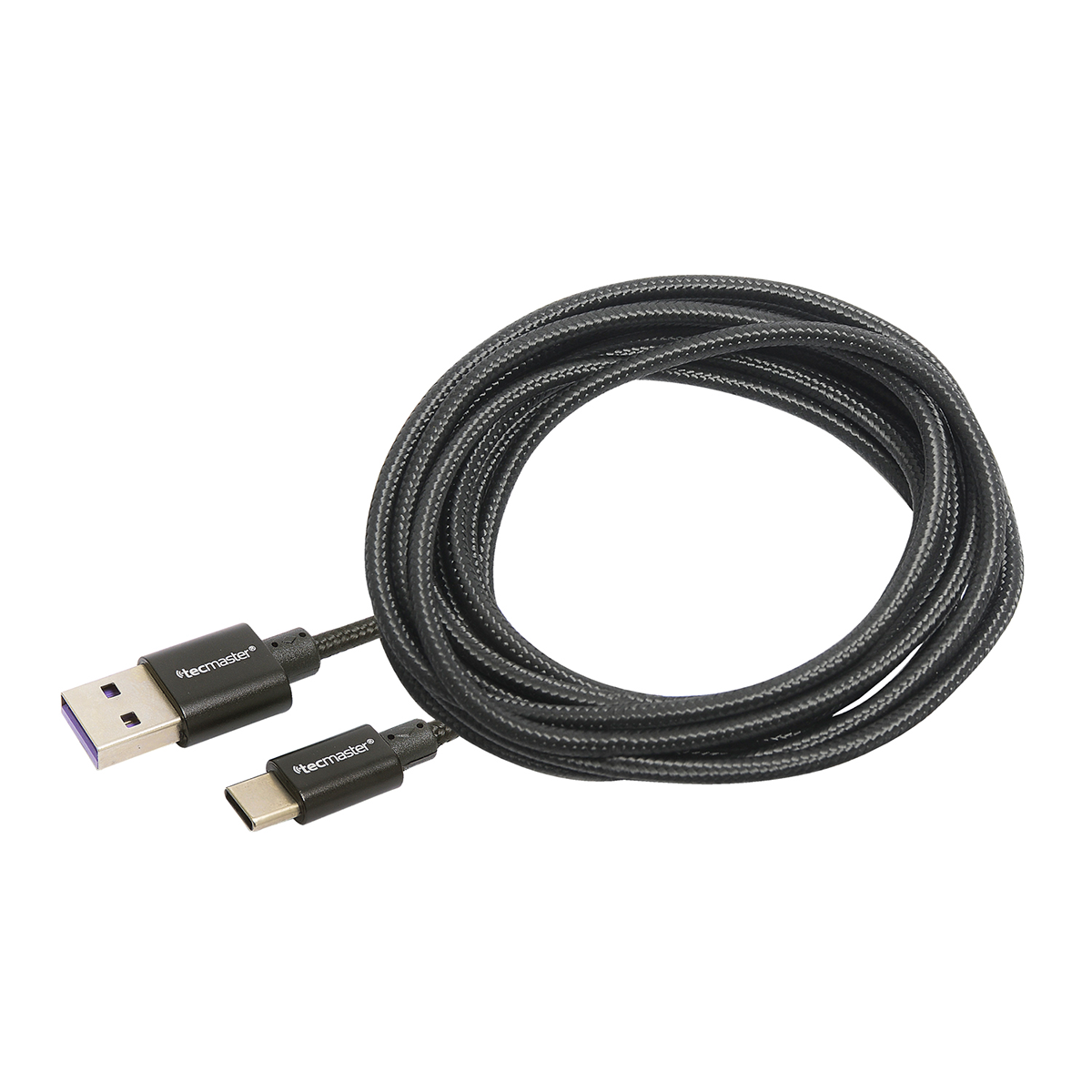 Cable Tecmaster Tipo C 2,5 Metros Reforzado Negro