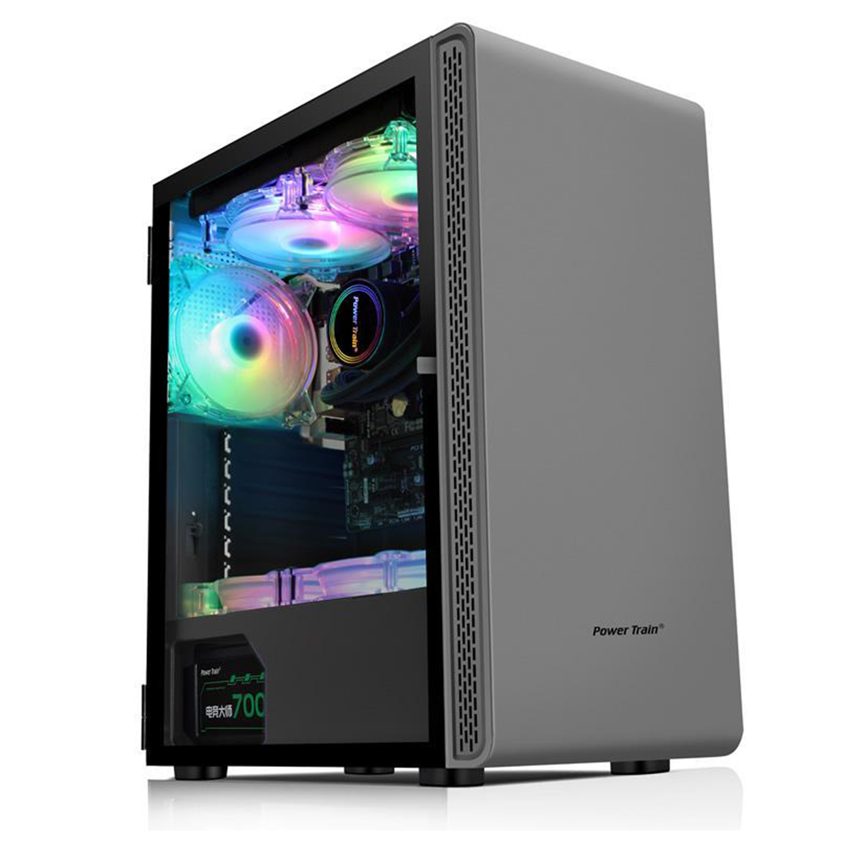Gabinete Gamer Tx Power Train Daofeng 5 Gris