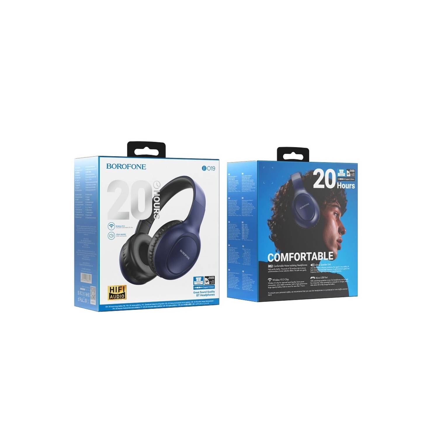 Audífonos Bluetooth Borofone Bo19 Azul – imagen 2