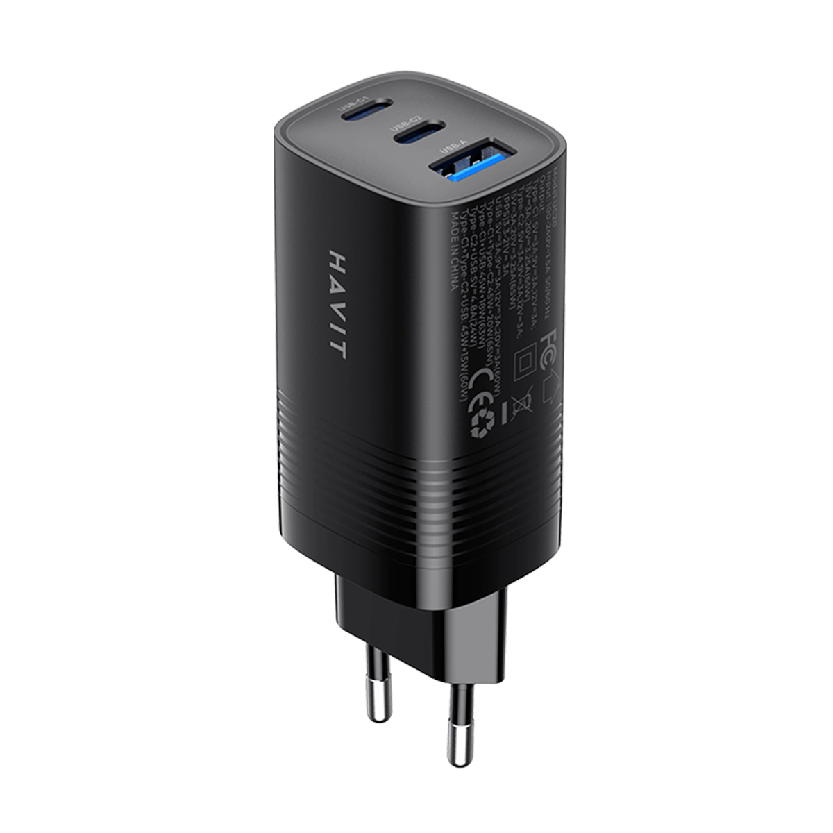 Cargador Rapido Havit Uc20 65w Sin Cable Negro