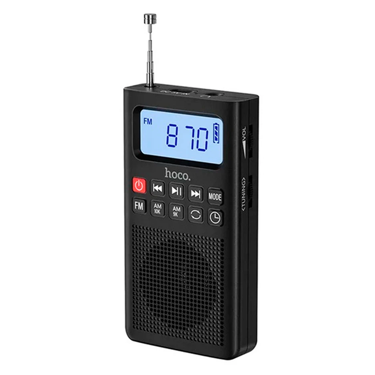 Radio Portatil Bluetooth Hoco Hi51 Am Fm Micro Sd Para Mp3 Negro
