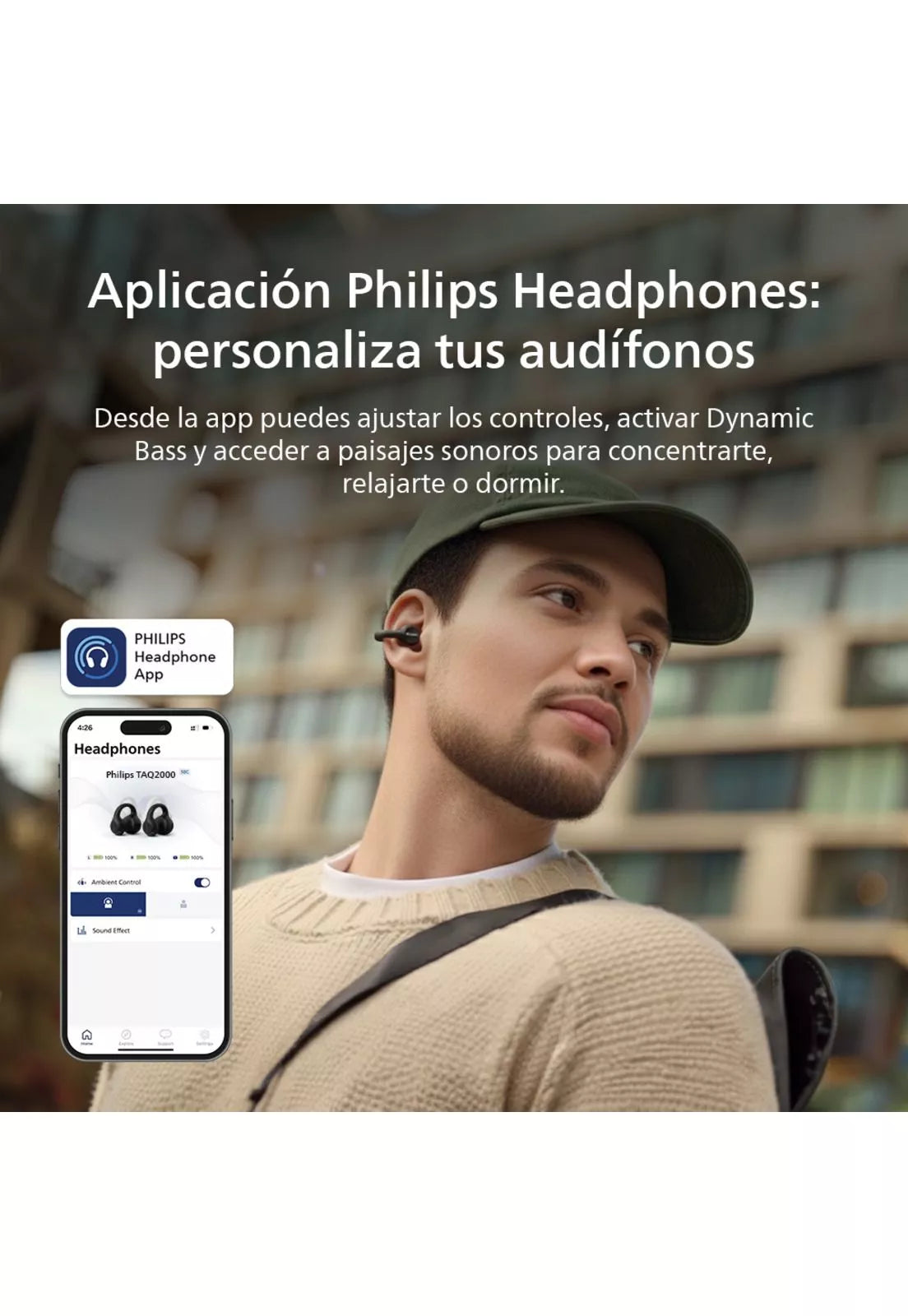 Audífonos Clip Ear Bluetooth Philips Taq2000 Negro – imagen 2