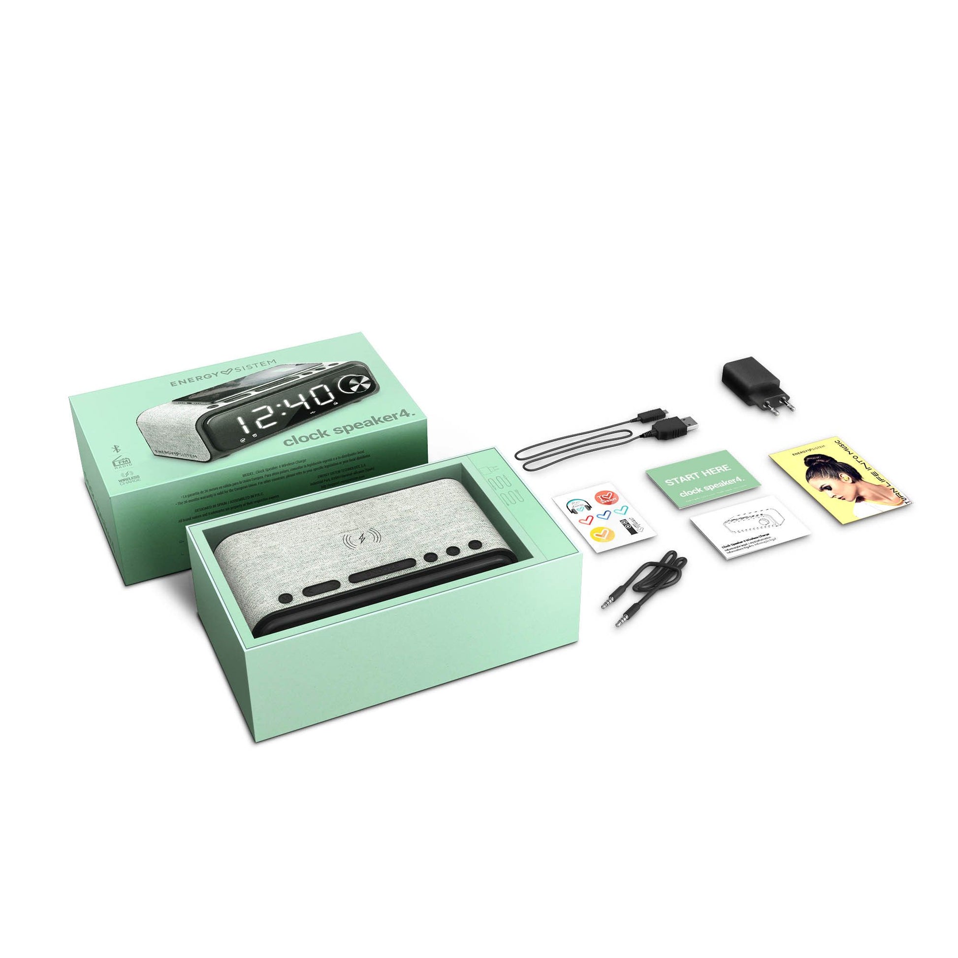 Radio Reloj Energy Sistem Clock Speaker 4 Carga Inalámbrica Fm – imagen 2