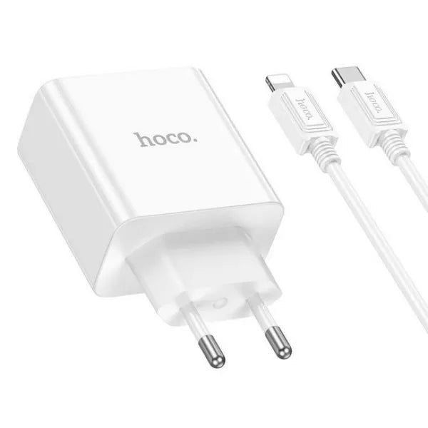 Cargador Hoco C108a 35w Carga Rapida + Cable Lightning Blanco – imagen 3