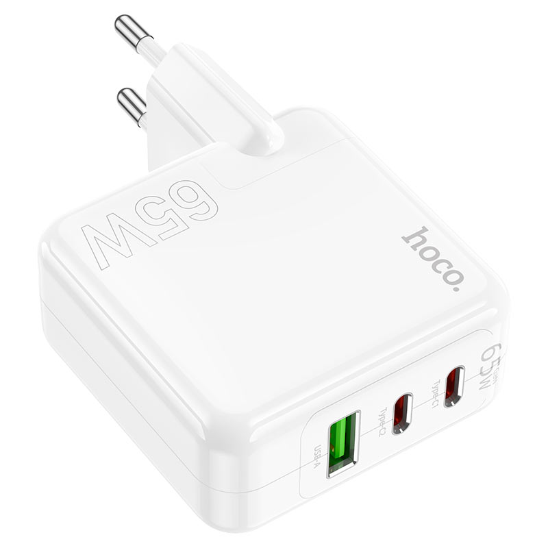 Cargador Hoco C115a 65w 1 Puerto Usb 2 Tipo C Blanco – imagen 2