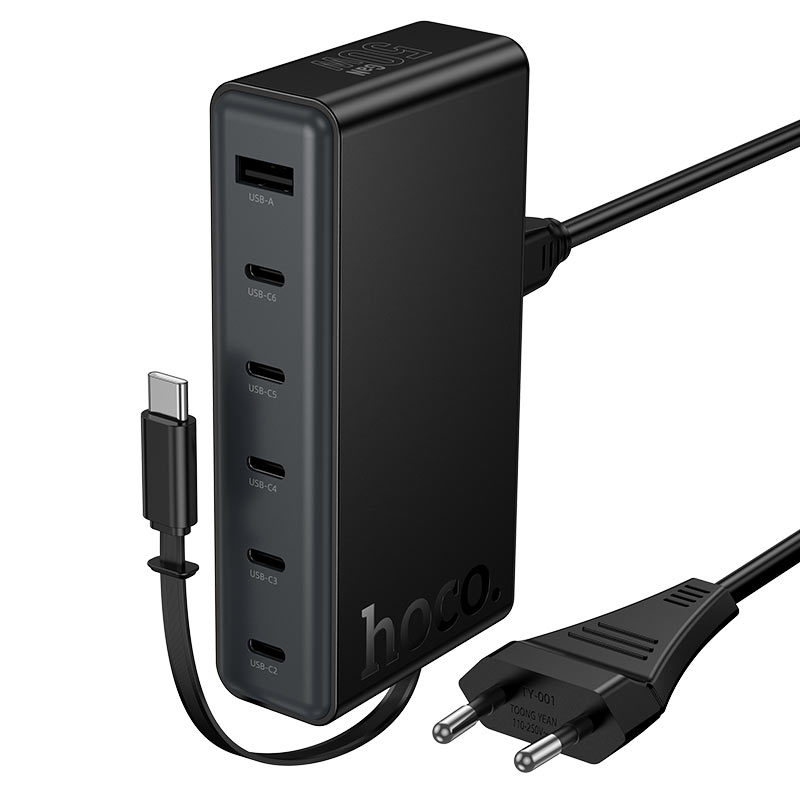 Cargador Estacion De Carga Hoco C151a 50w + Cable Tipo C Negro