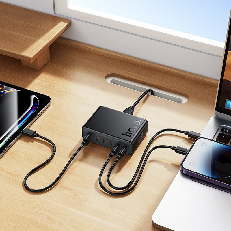 Cargador Estacion De Carga Hoco C152a 70w + Cable Tipo C Negro – imagen 3