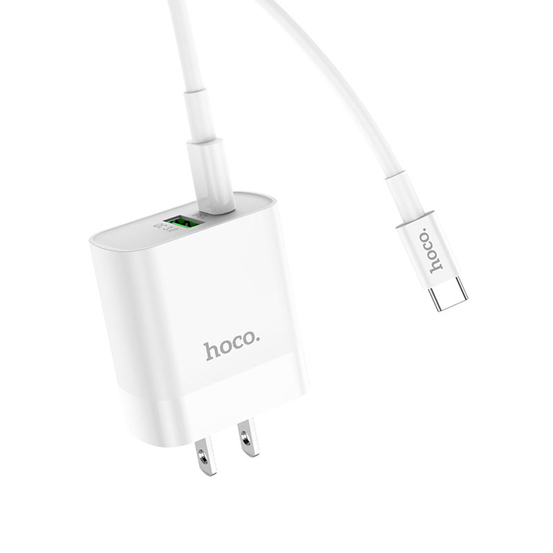 Cargador + Cable Iphone Ipad Tipo C Hoco Qc 3.0 20w Blanco – imagen 3