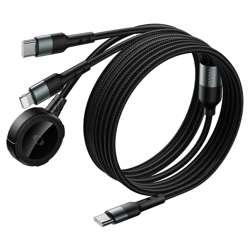 Cable 3 en 1 Tipo C a Tipo C Para Lightning y Apple Watch Hoco Cw64 Negro – imagen 3