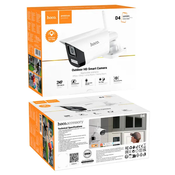 Cámara Seguridad Exterior Hoco D4 Full Hd Blanco – imagen 4