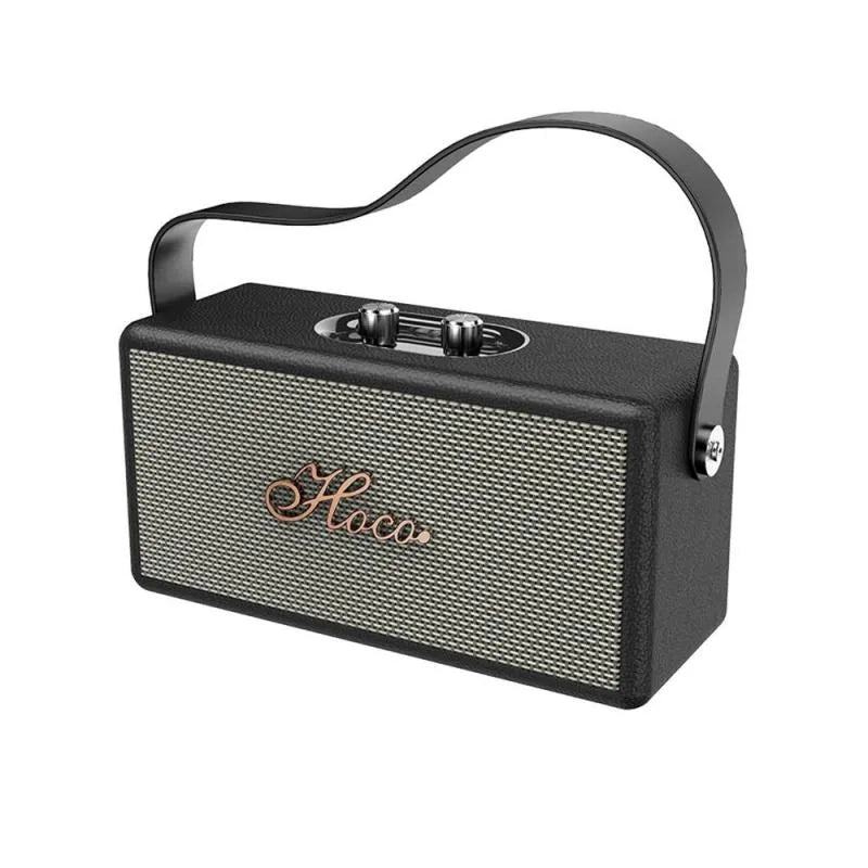 Parlantes Inalambrico Bluetooth Hoco Ds61 Retro Cuero Aux Tf Negro