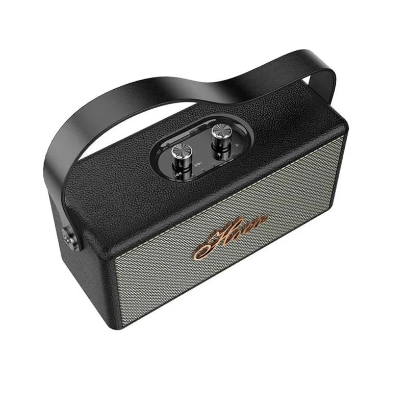 Parlantes Inalambrico Bluetooth Hoco Ds61 Retro Cuero Aux Tf Negro – imagen 2