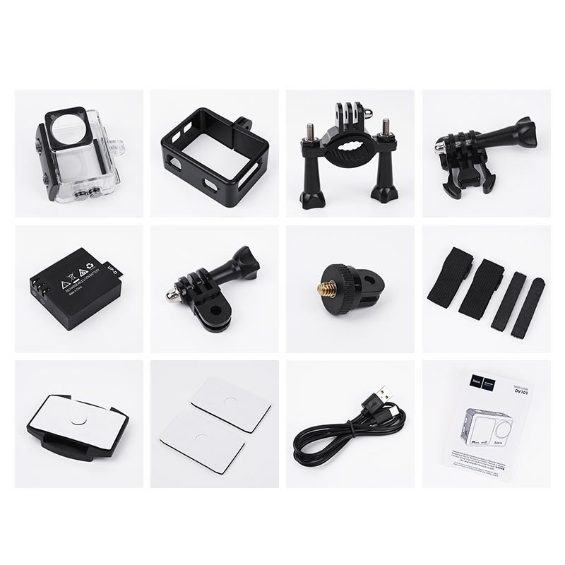 Camara Deportiva Hoco Dv101 4k Dual Camara Negro – imagen 3