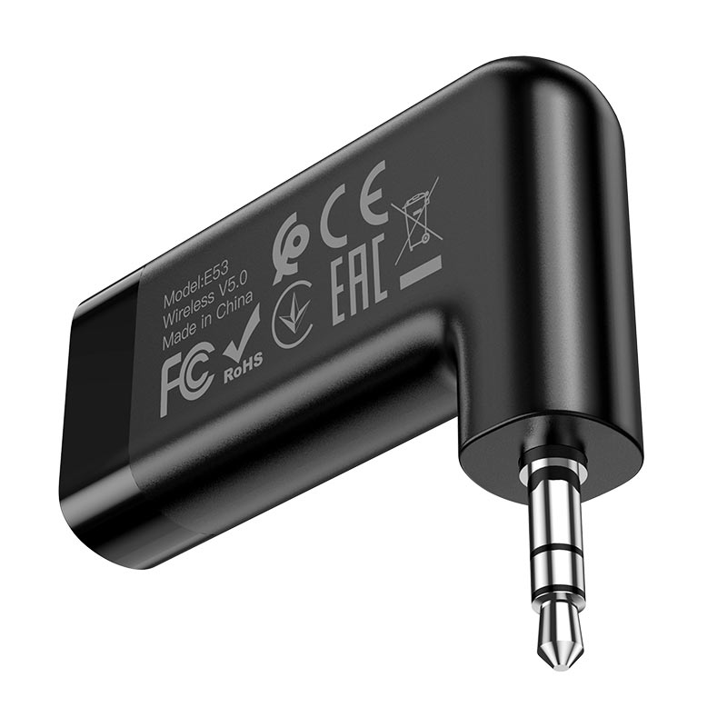 Receptor Bluetooth Auto Hoco E53 Auxiliar Negro – imagen 3