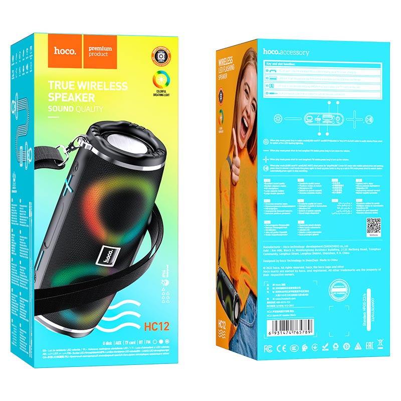 Parlante Bluetooth Hoco Hc12 Fm Usb Aux Negro (copia) – imagen 3