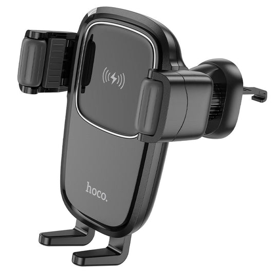 Soporte De Auto Rejilla Hoco Hw1 Carga Inalambrica Negro