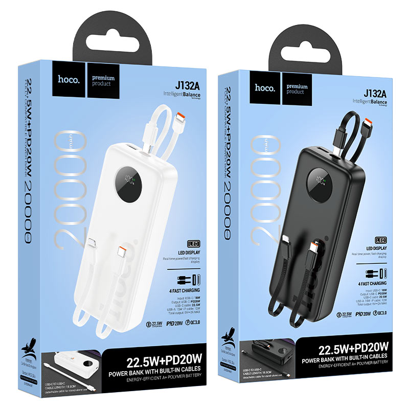 Powerbank Carga Rapida Hoco J132a 20000 Mah Negro – imagen 2