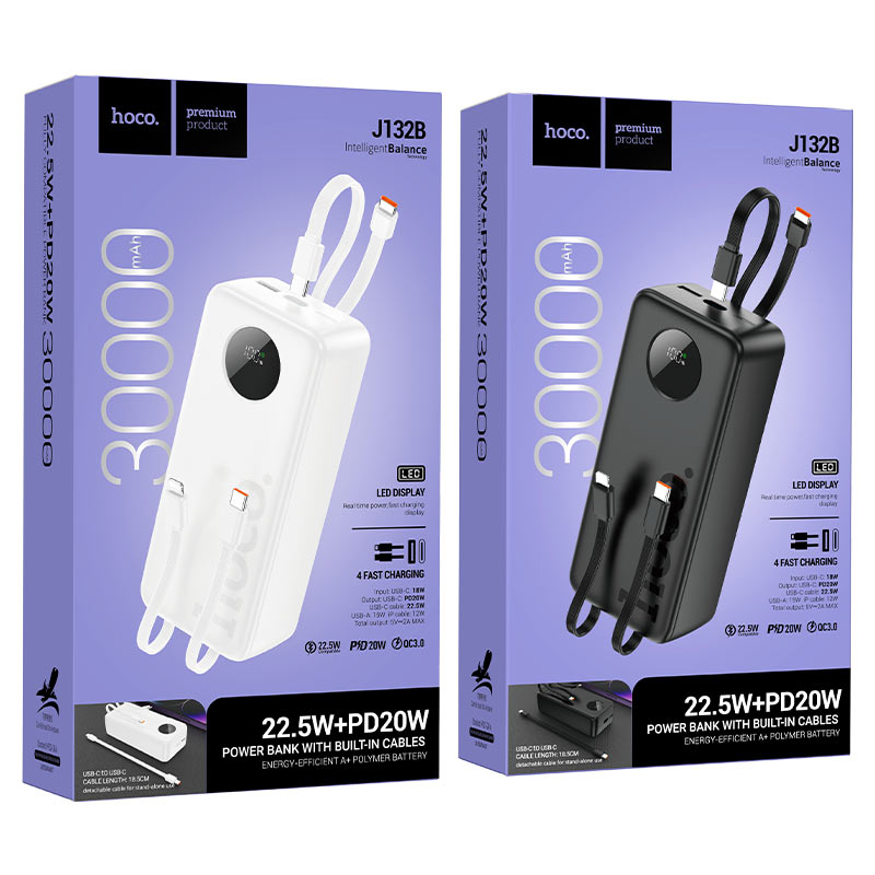 Powerbank Carga Rapida Hoco J132b 30000 Mah Negro – imagen 3