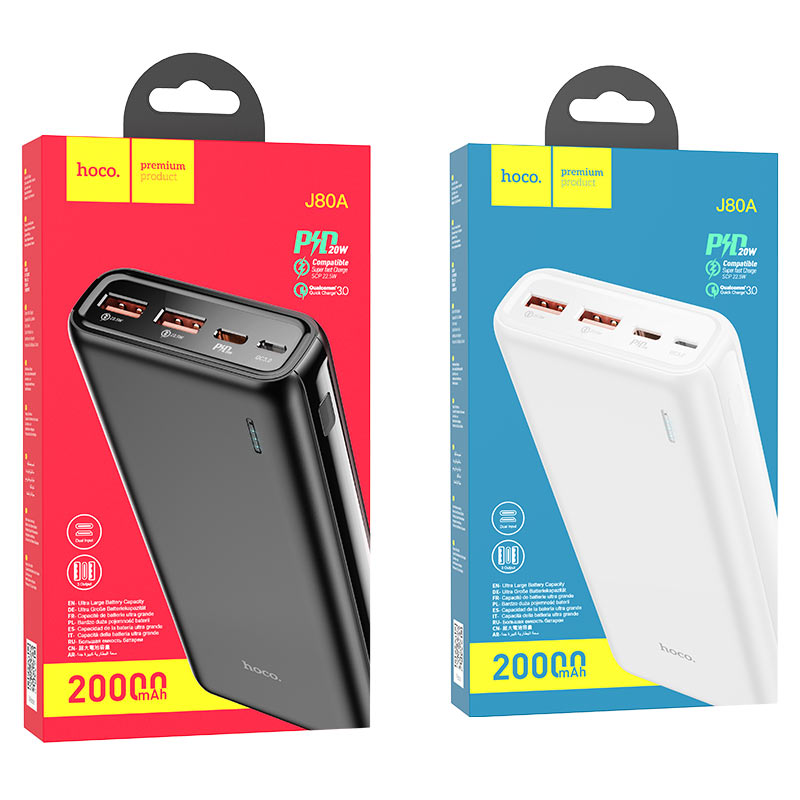 Batería Portátil Hoco Powerbank 20000 Mah J80a Negro – imagen 2