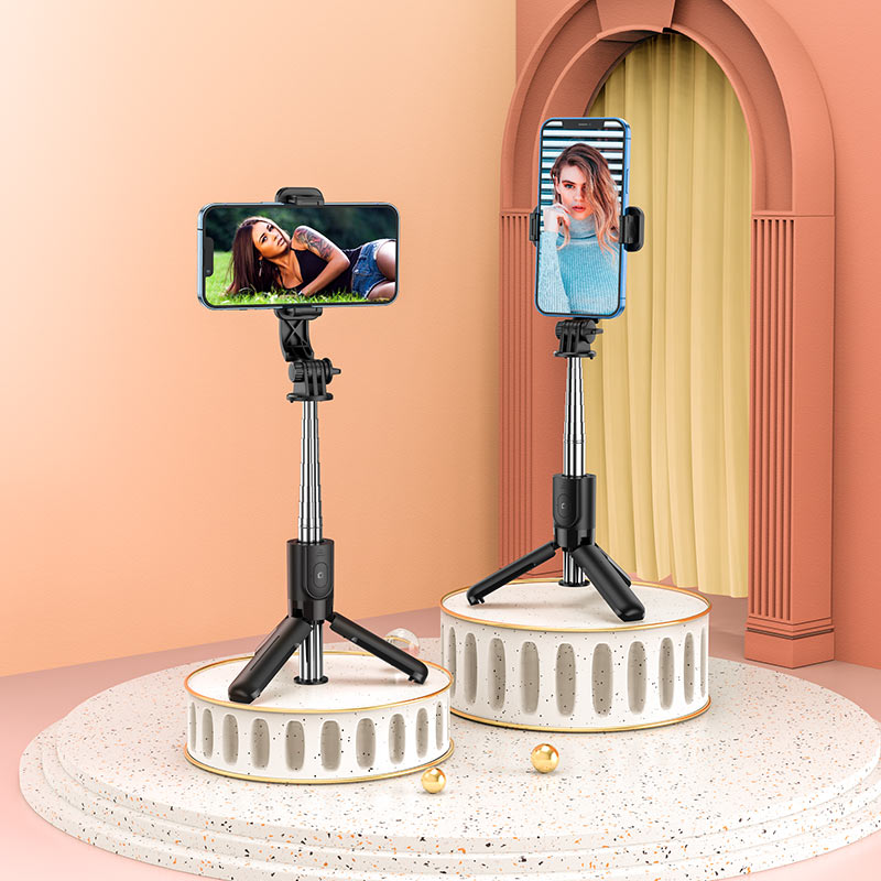 Baston Selfie Tripode Bluetooth Hoco K17 + Control Negro – imagen 4