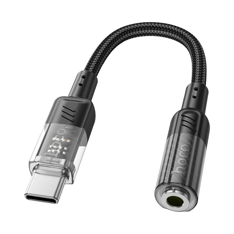 Cable Adaptador Tipo C a 3.5mm Trenzado Hoco Ls37 Negro