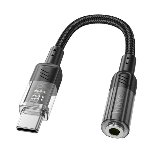 Cable Adaptador Tipo C a 3.5mm Trenzado Hoco Ls37 Negro