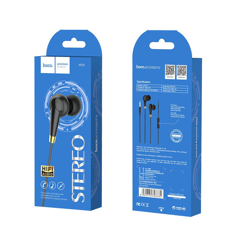 Audífonos In Ear Hoco M58 Con Gomita 3.5mm Negro – imagen 3