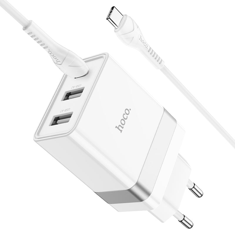 Cargador Hoco N21 Pro 30w Carga Rapida + Cable Tipo C Blanco – imagen 4