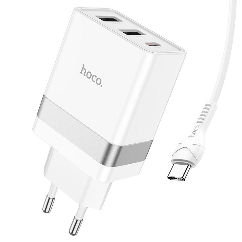 Cargador Hoco N21 Pro 30w Carga Rapida + Cable Tipo C Blanco – imagen 5