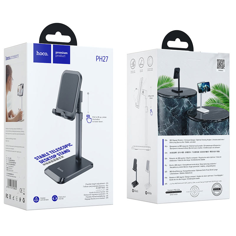 Soporte Escritorio Para Smartphone Tablet Hoco Ph27 Negro – imagen 3