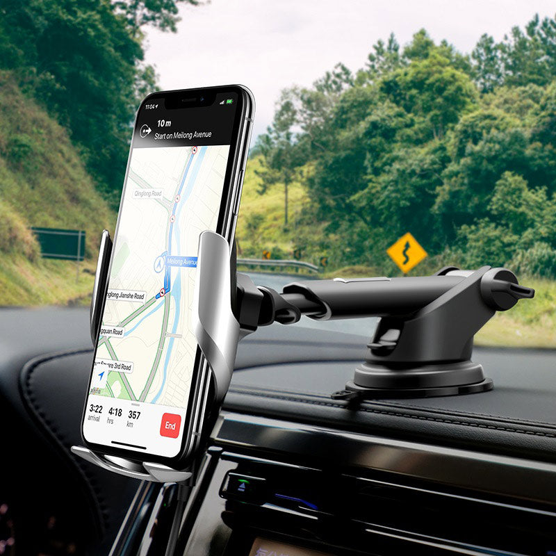 Soporte De Auto Carga Inalambrica Smartphone Hoco S14 Gris – imagen 4