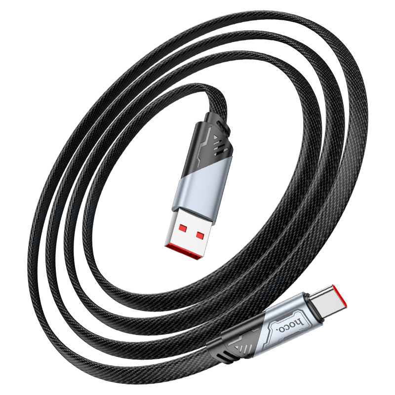 Cable Usb a Tipo C Hoco U119 5a Cable Reforzado Negro – imagen 2