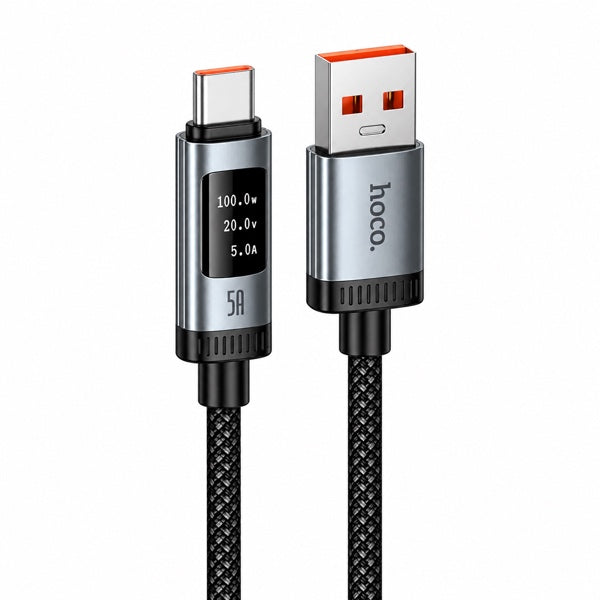 Cable Usb a Tipo C Hoco U148 100w 1,2 Metros Negro