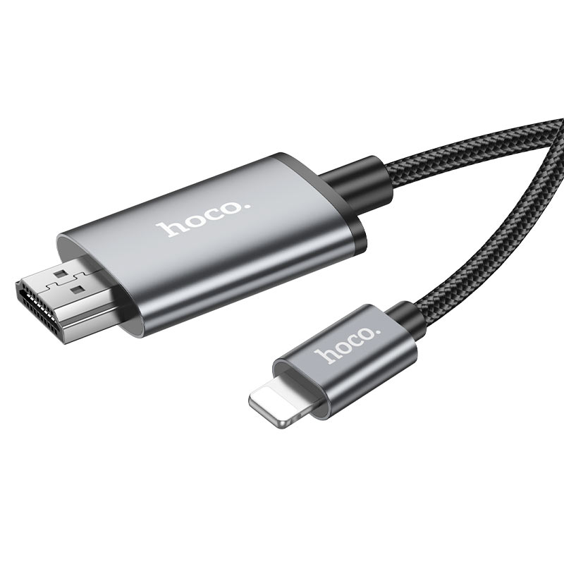 Cable Lightning a Hdmi 2m Hoco Ua27 Gris
