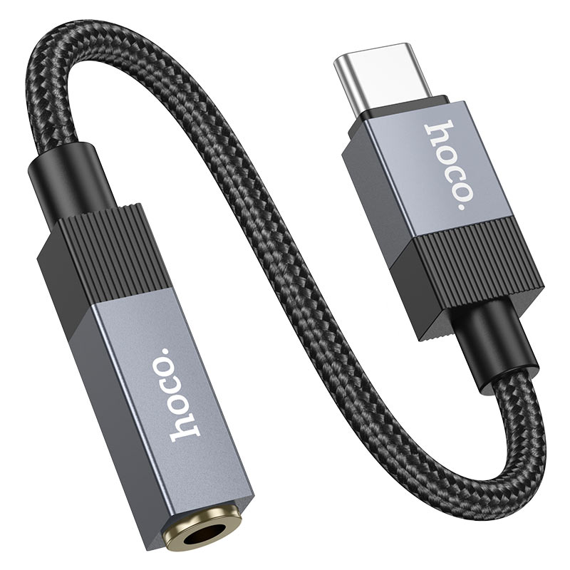 Cable Adaptador Tipo C a 3.5mm Trenzado Hoco Upa32c Negro – imagen 2