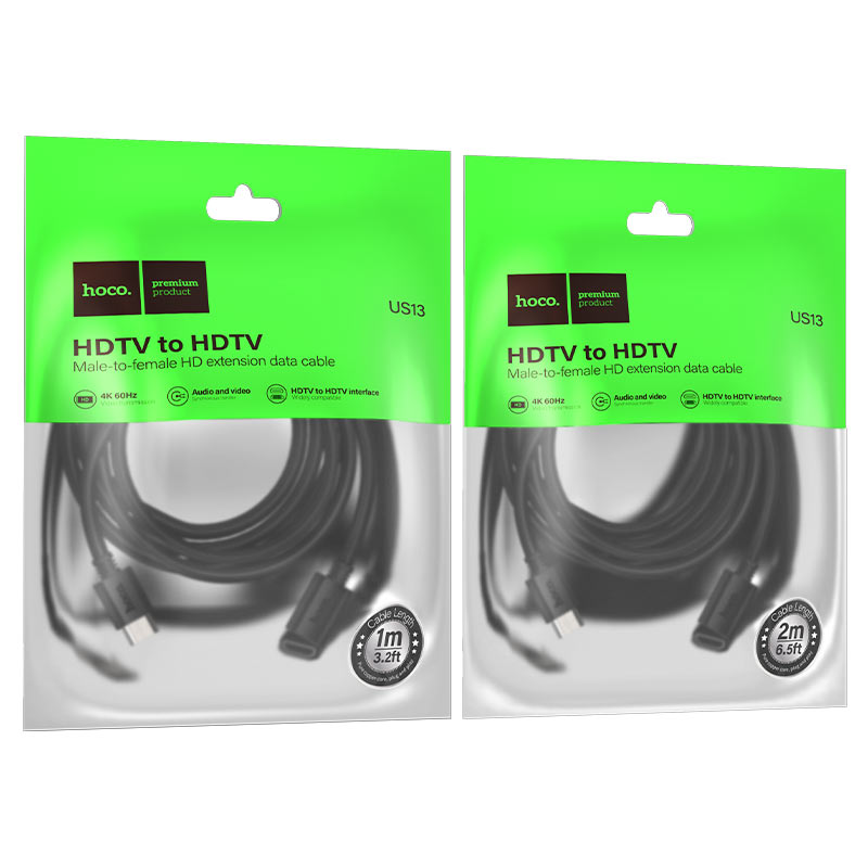 Cable Extensor Hdmi Macho a Hdmi Hembra Hoco Us13 2 Metro Negro – imagen 2