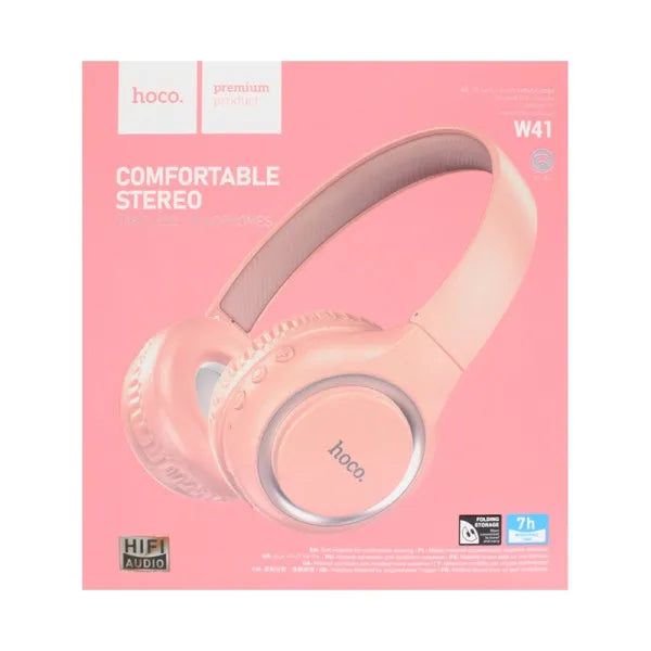 Audífonos Headset Bluetooth Hoco W41 Rosada – imagen 3