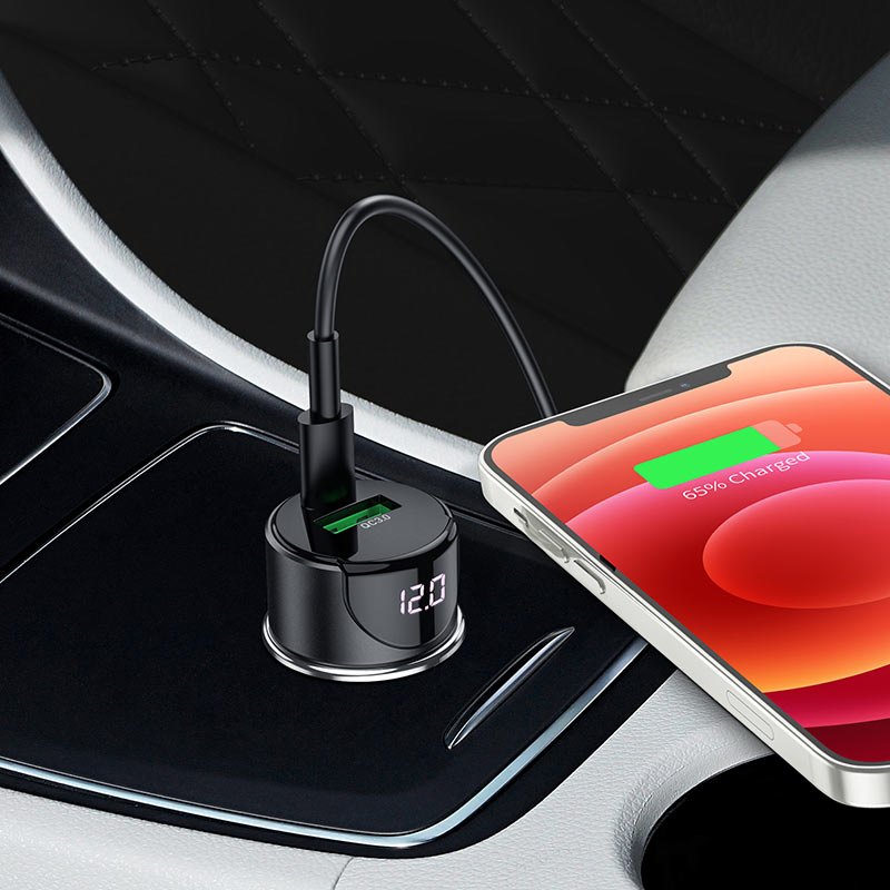 Cargador De Auto Doble Usb Tipo C Hoco Z42 Negro – imagen 4