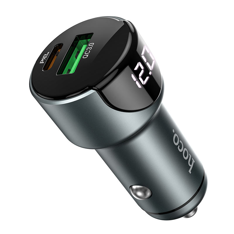 Cargador De Auto Doble Usb Tipo C Hoco Z42 Negro – imagen 5