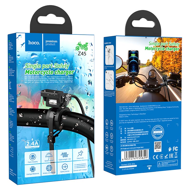 Cargador Moto Hoco Z45 Puerto Usb Negro – imagen 5