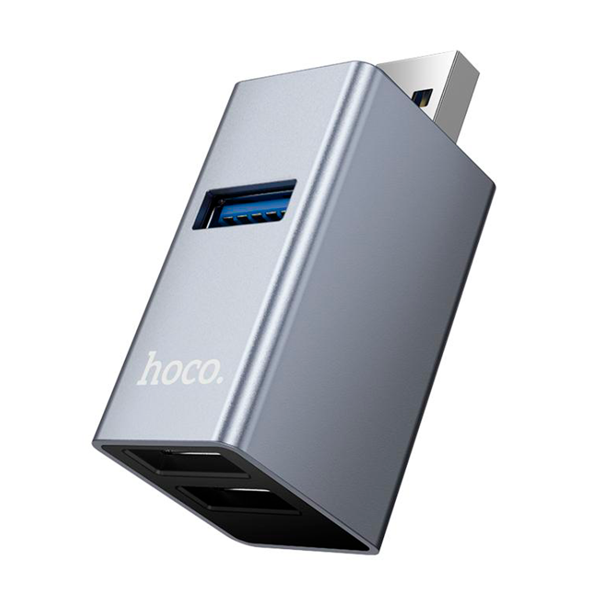 Adaptador Hub Hoco Hb54 3 En 1 Usb 3 Usb Gris