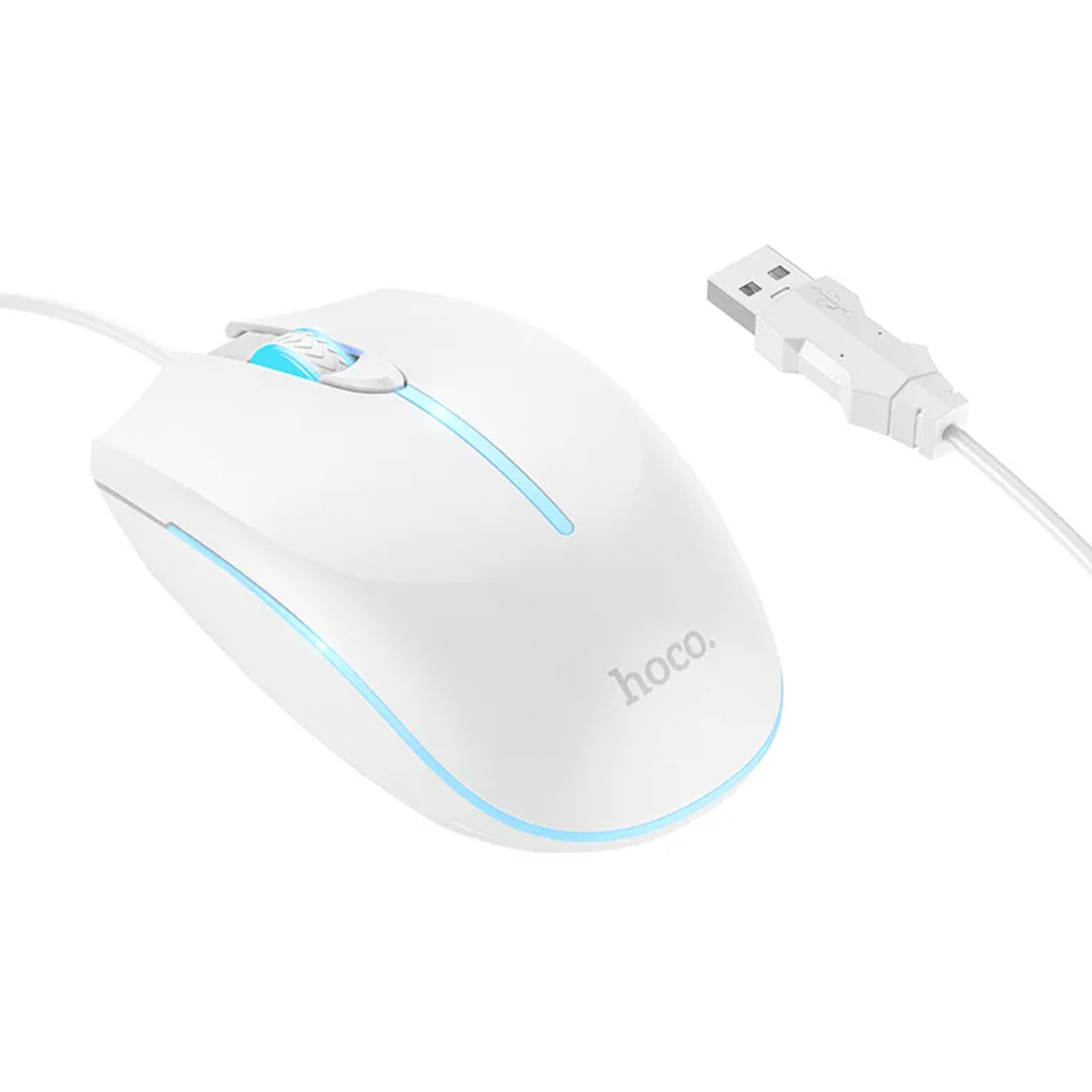 Mouse Hoco Con Cable Gm37 2400 Dpi Blanco