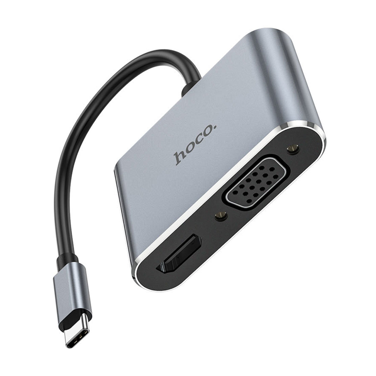 Adaptador Hoco Hb30 Eco Tipo C a HDTV Vga Usb3.0 PD Gris