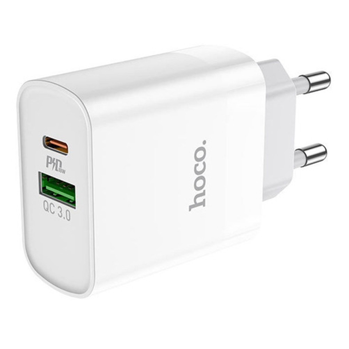 Cargador + Cable Iphone Ipad Tipo C Hoco Qc 3.0 20w Blanco