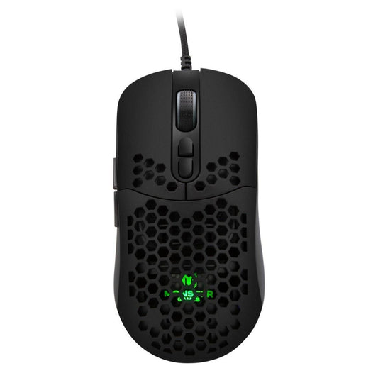 Mouse Gamer Monster Honeycomb Rgb 6400dpi Negro
