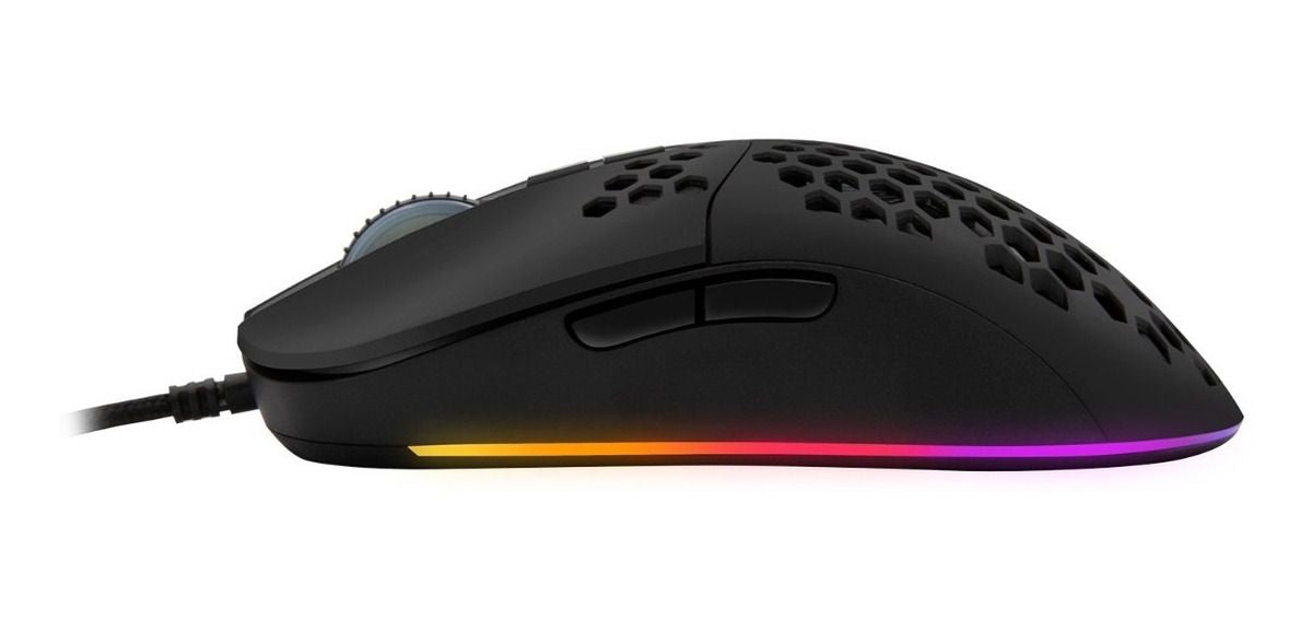 Mouse Gamer Monster Honeycomb Rgb 6400dpi Negro – imagen 3